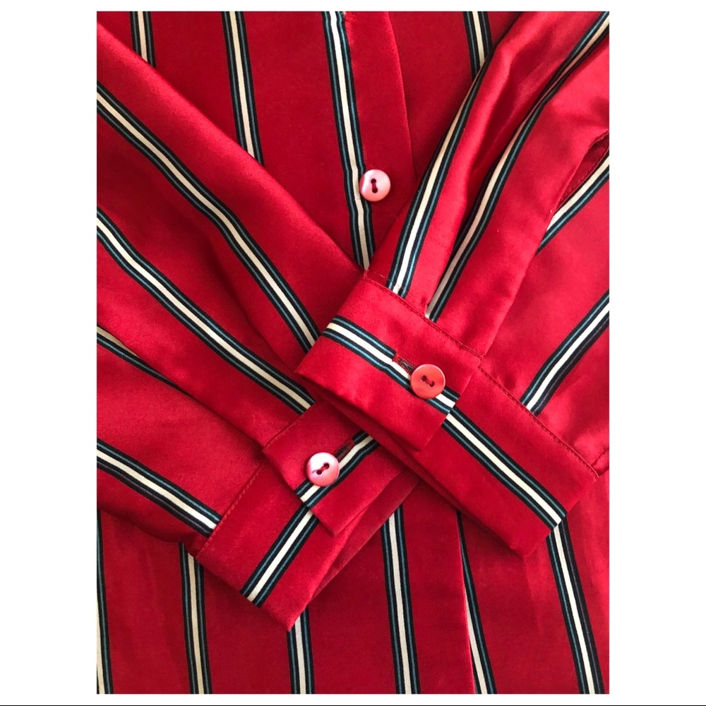 Silk Button Down Blouse - image 3